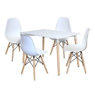 IDEA Nábytok Jedálenský stôl 120x80 UNO biely + 4 stoličky UNO biele, značky IDEA Nábytok