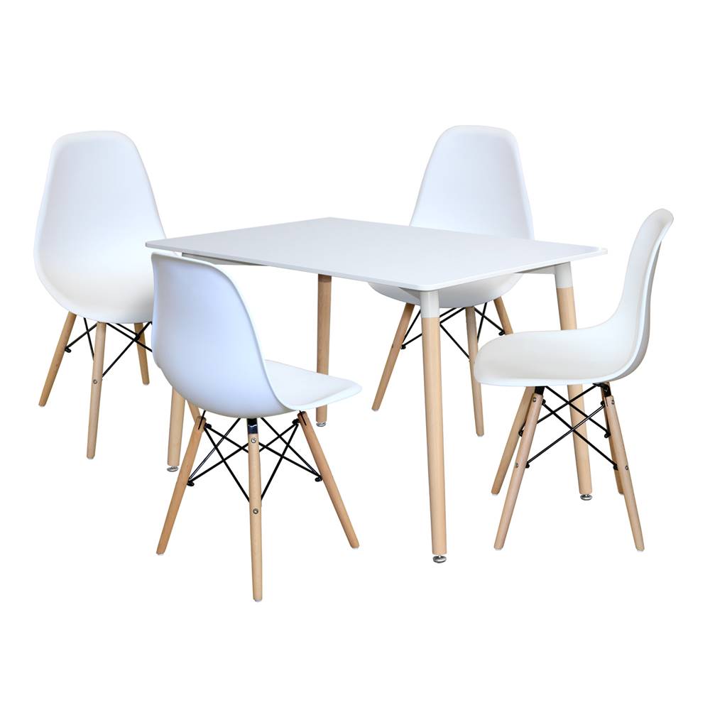 IDEA Nábytok Jedálenský stôl 120x80 UNO biely + 4 stoličky UNO biele, značky IDEA Nábytok