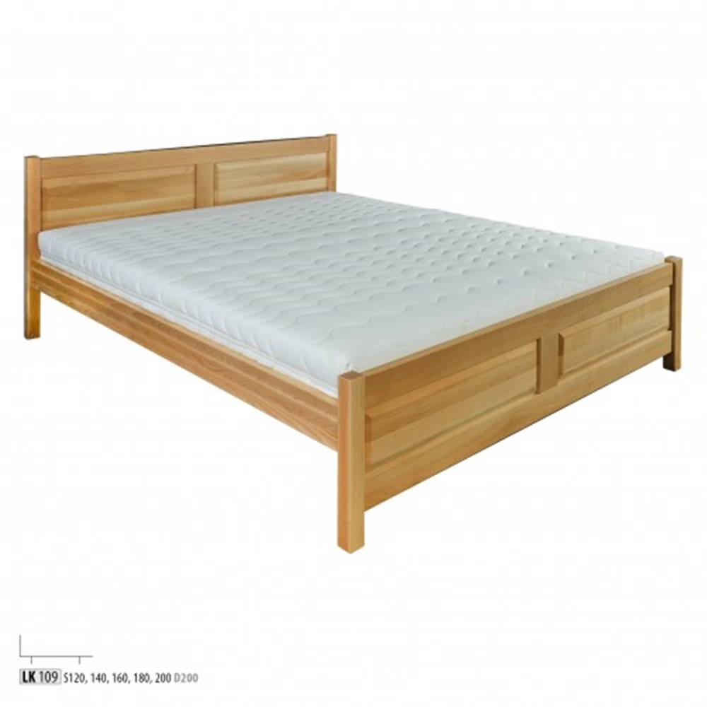 Drewmax  Manželská posteľ - masív LK109 | 200 cm buk, značky Drewmax