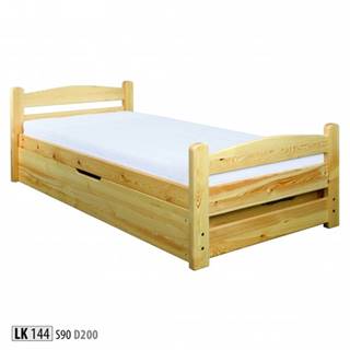 Drewmax Jednolôžková posteľ - masív LK144| 90 cm borovica
