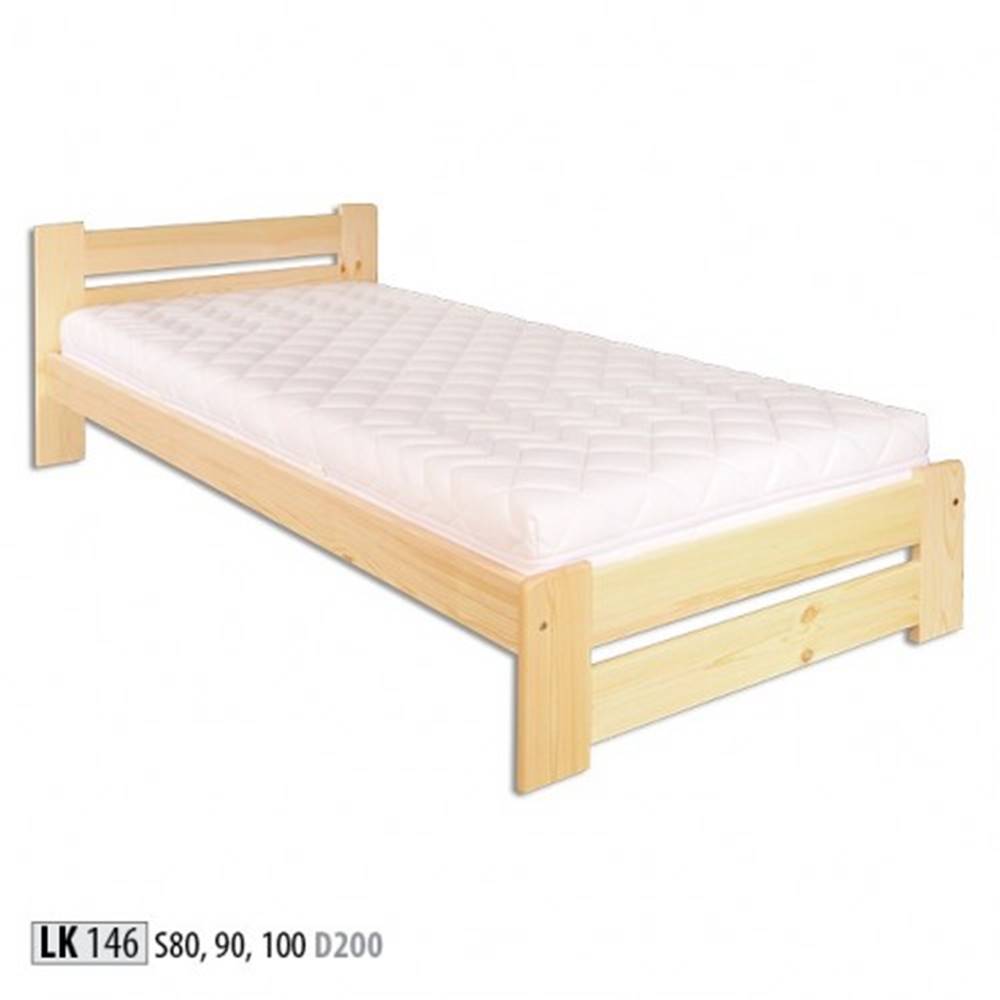 Drewmax  Jednolôžková posteľ - masív LK146 | 100 cm borovica, značky Drewmax