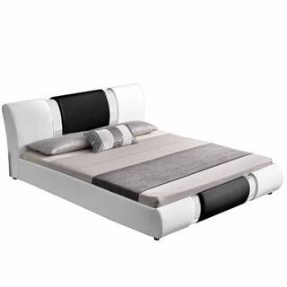 Moderná posteľ biela/čierna 180x200 LUXOR