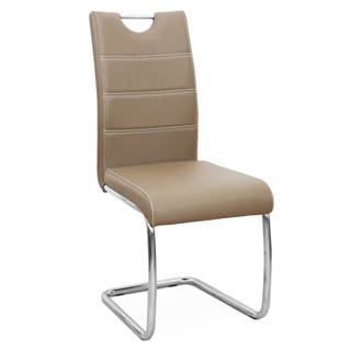 Jedálenská stolička capuccino/svetlé šitie ABIRA NEW