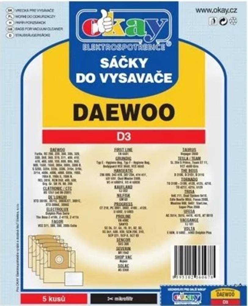 Jolly Vrecká do vysávača Daewoo D3, 5ks, značky Jolly