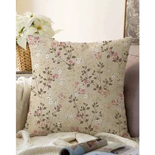 Minimalist Cushion Covers Hnedá obliečka na vankúš s prímesou bavlny  Bloom, 55 x 55 cm, značky Minimalist Cushion Covers