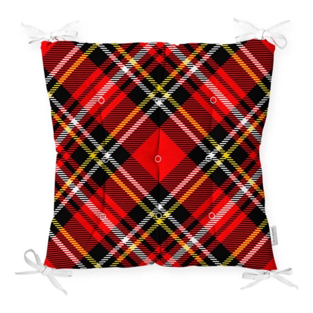 Minimalist Cushion Covers Sedák na stoličku  Flannel Red Black, 40 x 40 cm, značky Minimalist Cushion Covers