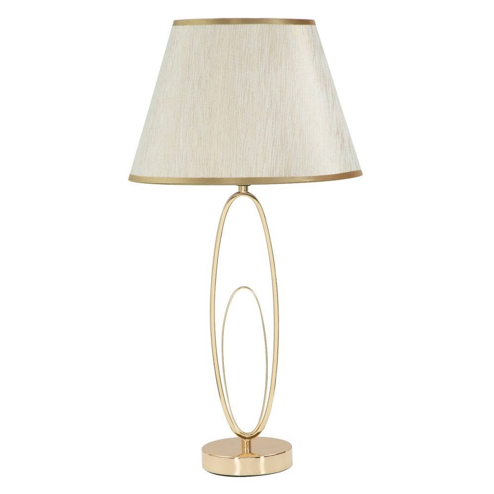 Mauro Ferretti Biela stolová lampa s konštrukciou v zlatej farbe  Glam Flush, značky Mauro Ferretti