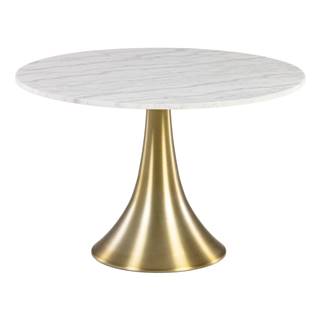La Forma Biely okrúhly jedálenský stôl v mramorovom dekore Kave Home, ø 120 cm, značky La Forma
