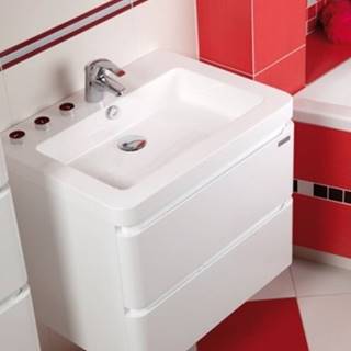 OKAY nábytok Kúpeľňová skrinka s umývadlom Praya závesná 64x53x48, biela,lesk, značky OKAY nábytok
