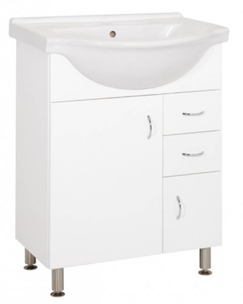 OKAY nábytok Kúpeľňová skrinka s umývadlom Cara Mia 65,8x85x51,4cm,biela,lesk, značky OKAY nábytok