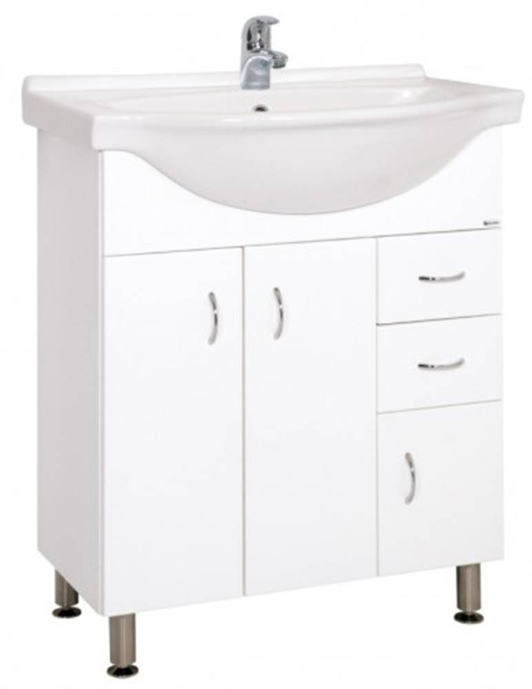 OKAY nábytok Kúpeľňová skrinka s umývadlom Cara Mia 70,5x85x50,5cm,biela,lesk, značky OKAY nábytok