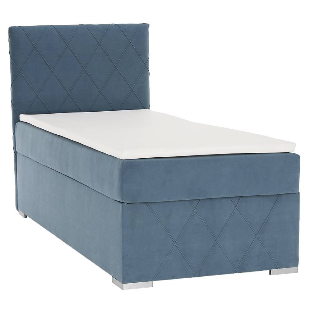 Kondela Boxspringová posteľ jednolôžko modrá 90x200 ľavá PAXTON, značky Kondela