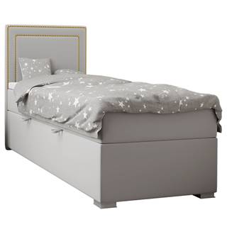 Kondela Boxspringová posteľ jednolôžko svetlosivá 80x200 ľavá BILY rozbalený tovar, značky Kondela