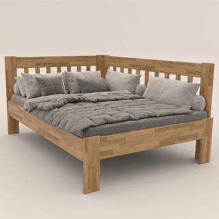 Rohová posteľ APOLONIE dub/pravá, 140x200 cm