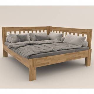Rohová posteľ APOLONIE dub/pravá, 160x200 cm