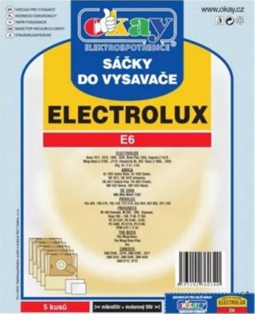 Jolly Vrecká do vysávača Electrolux E6, 5ks, značky Jolly