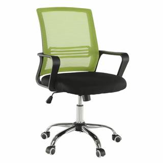 Kancelárska stolička sieťovina zelená/látka čierna APOLO