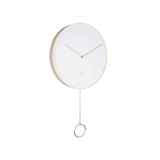Biele nástenné kyvadlové hodiny Karlsson Pendulum, ø 34 cm