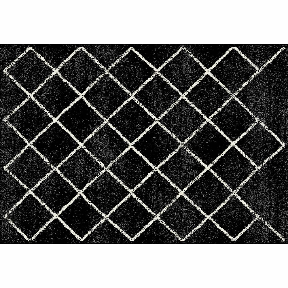 Kondela Koberec čierna/vzor 67x120 cm MATES TYP 1, značky Kondela