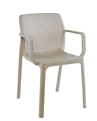 Stohovateľná stolička sivohnedá taupe/plast FRENIA