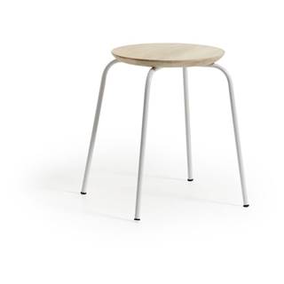 La Forma Biela kovová stolička so sedákom z mangového dreva Kave Home Nax, značky La Forma