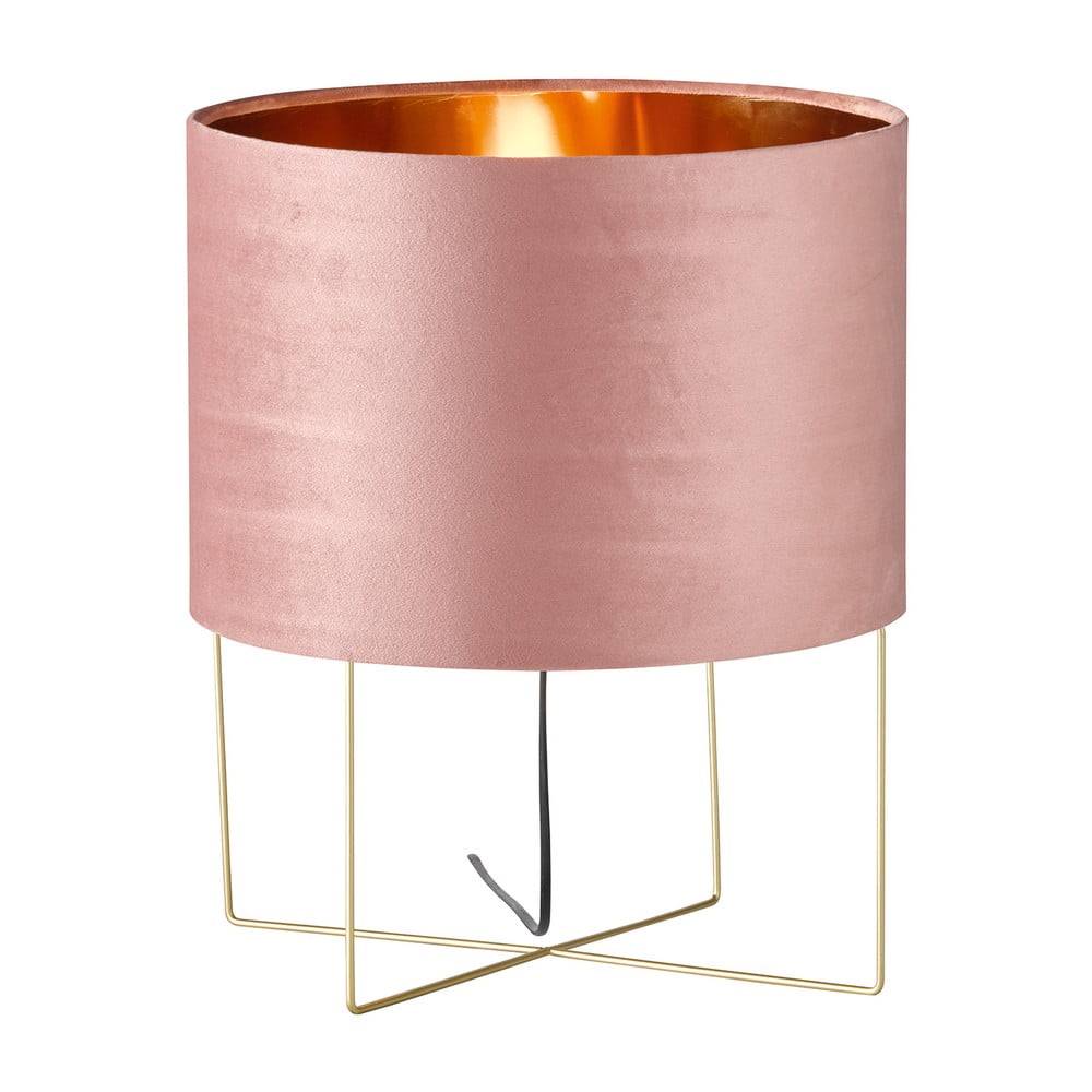 Fischer & Honsel Ružová stolová lampa  Aura, výška 43 cm, značky Fischer & Honsel
