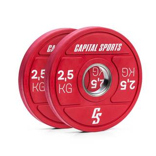 Capital Sports Nipton 2021, kotúč na činku, bumper kotúč, 2 × 2,5 kg, Ø 50,4 mm, tvrdá guma