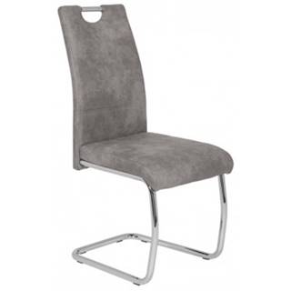Jedálenská stolička Flora, šedá vintage látka