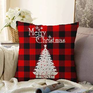 Minimalist Cushion Covers Vianočná žinylková obliečka na vankúš  Christmas Tartan, 55 x 55 cm, značky Minimalist Cushion Covers