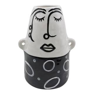 Mauro Ferretti Čierno-biela porcelánová váza  Thinking Face, značky Mauro Ferretti