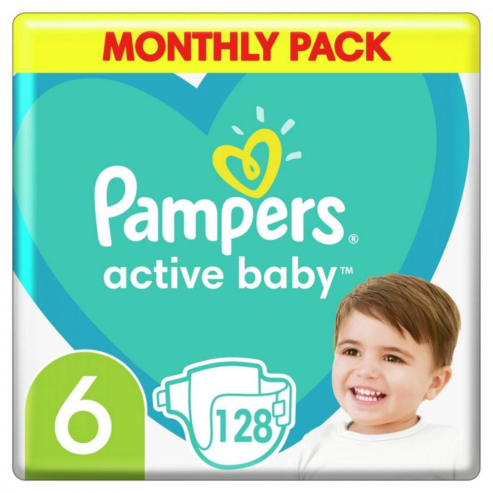 PAMPERS  ACTIVE BABY S6 128KS, 13-18KG, značky PAMPERS