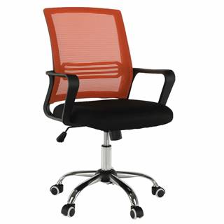 KONDELA Kancelárska stolička, sieťovina oranžová/látka čierna, APOLO NEW