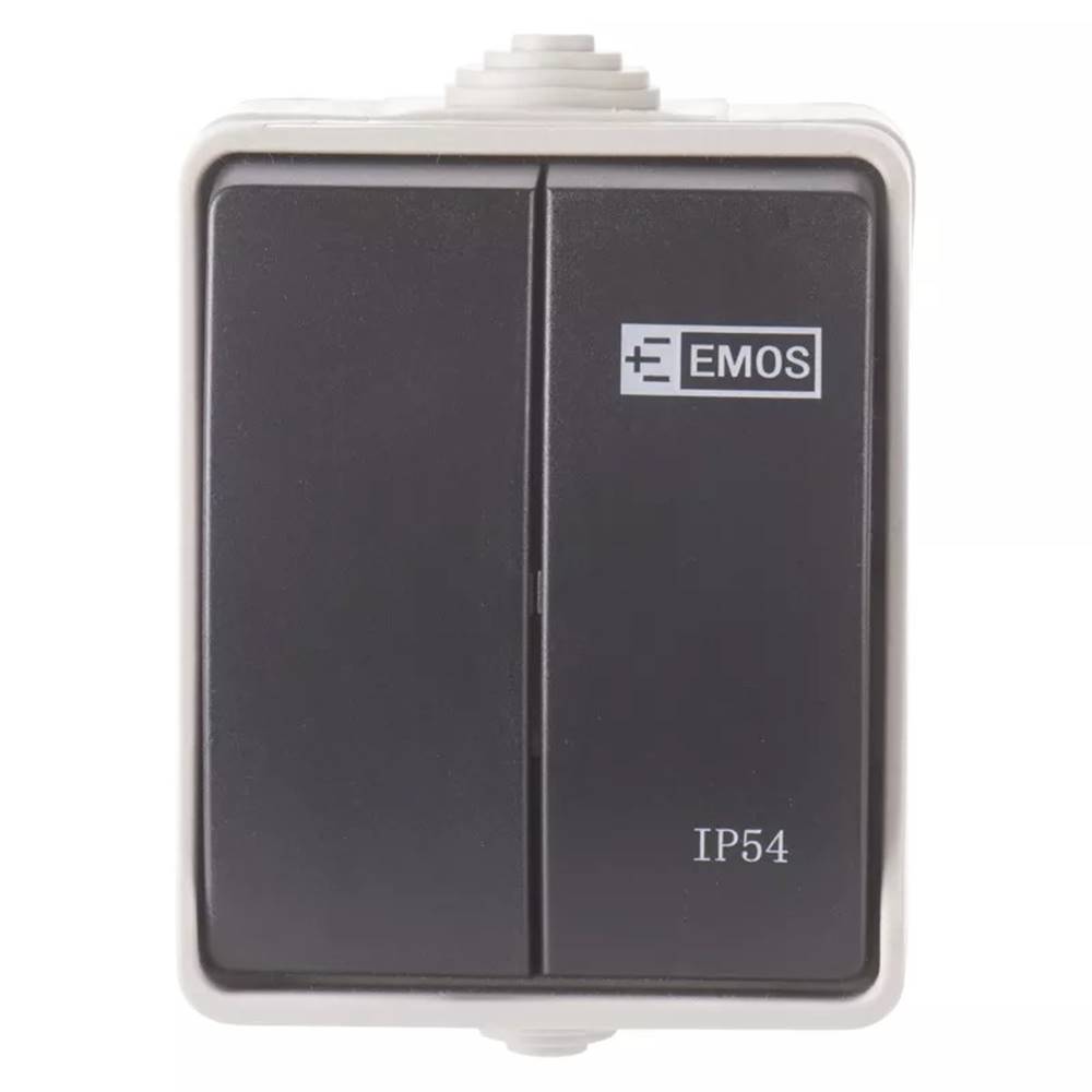 EMOS  A1398.1 PREPINAC NASTENNY C.5 IP54 SEDO-CIERNY, značky EMOS