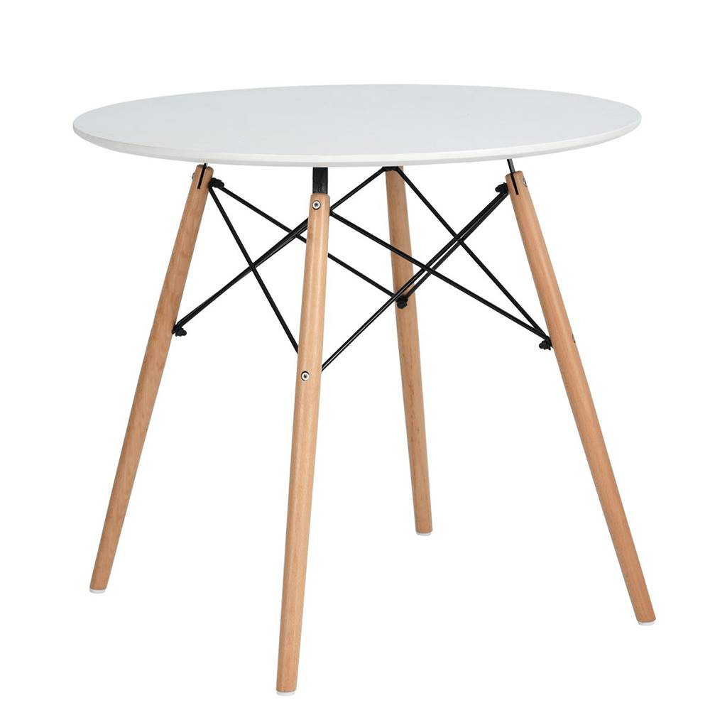 Kondela KONDELA Jedálenský stôl, biela matná/buk, priemer 120 cm, DEMIN, značky Kondela