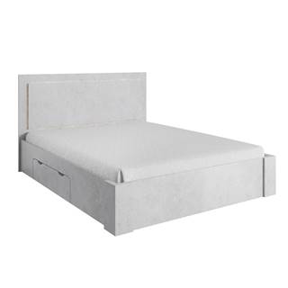 KONDELA Manželská posteľ 160x200cm, úložný priestor, sivý betón, ALDEN