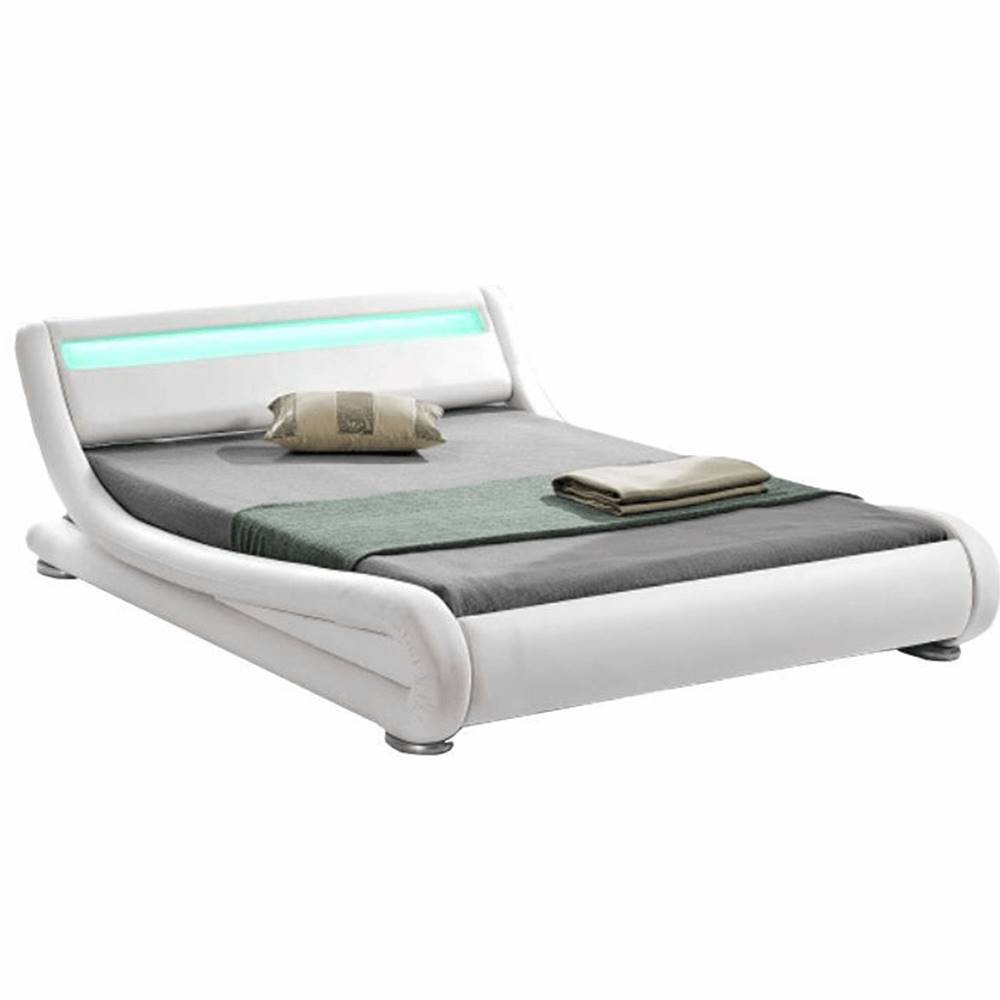 Kondela KONDELA Moderná posteľ s RGB LED osvetlením, biela, 180x200, FILIDA, značky Kondela