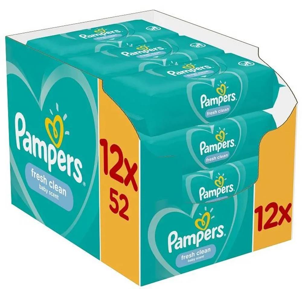 PAMPERS  WIPES BOX 624KS (12X52) FRESH CLEAN, značky PAMPERS