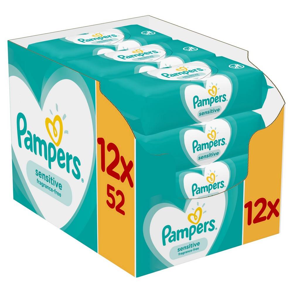 PAMPERS  WIPES BOX 624KS (12X52) SENSITIVE, značky PAMPERS