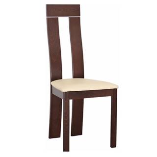 Kondela KONDELA Drevená stolička, orech/ekokoža béžová, DESI, značky Kondela