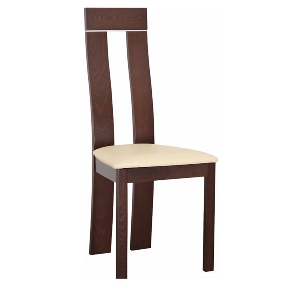 Kondela KONDELA Drevená stolička, orech/ekokoža béžová, DESI, značky Kondela