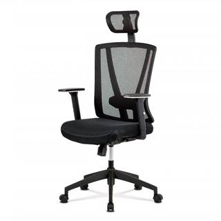 AUTRONIC KA-H110 BK kancelárska stolička, čierna/čierna sieťovina, plast kríž, synchronní mechanismus