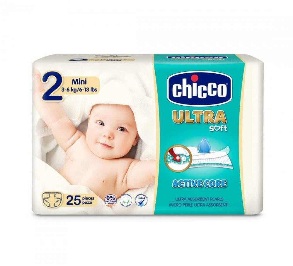 CHICCO  PLIENKY  ULTRA MINI 3-6KG 25KS, značky CHICCO