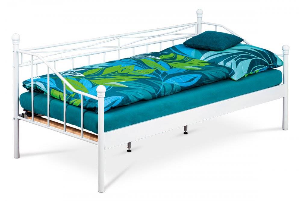 AUTRONIC  BED-1905 WT posteľ jednolôžková 90x200, kovová konštrukcia, biely matný lak, značky AUTRONIC