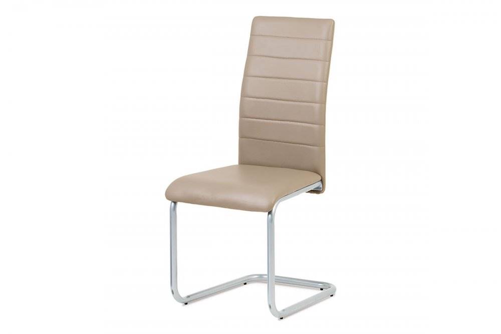 AUTRONIC  DCL-102 CAP jedálenská stolička koženka cappuccino/šedý lak, značky AUTRONIC