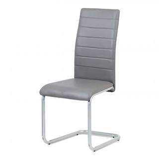 AUTRONIC DCL-102 GREY jedálenská stolička, koženka sivá, sivý lak