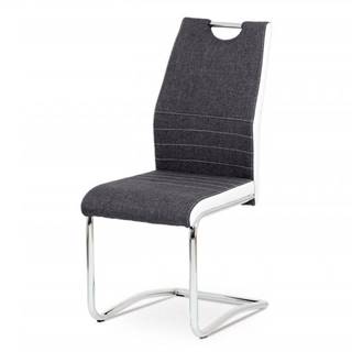 AUTRONIC DCL-444 GREY2 jedálenská stolička, látka sivá, koženka biela