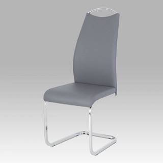 AUTRONIC HC-981 GREY jedálenská stolička, koženka sivá, chróm