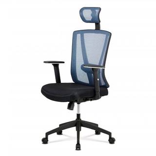 AUTRONIC  KA-H110 BLUE kancelárska stolička, čierna/modrá sieťovina, plast kríž, synchronní mechanismus, značky AUTRONIC