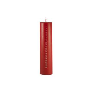 Červená adventná sviečka s číslami Unipar, doba horenia 98 h
