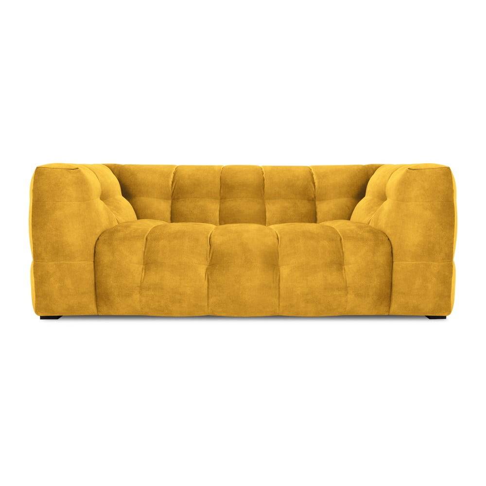 Windsor & Co Sofas Žltá zamatová pohovka  Vesta, 208 cm, značky Windsor & Co Sofas